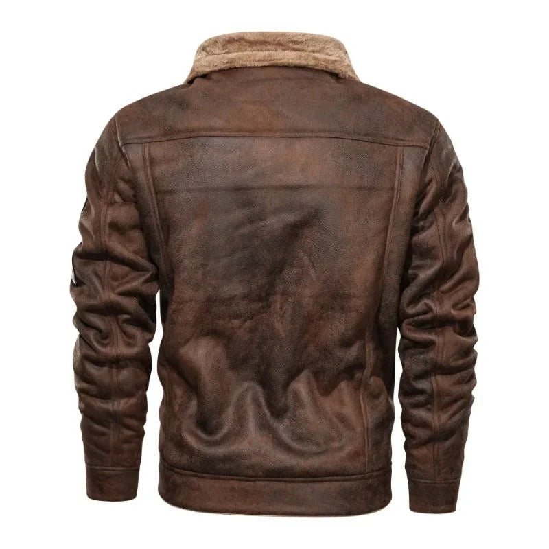 Veste effet cuir doublée façon polaire