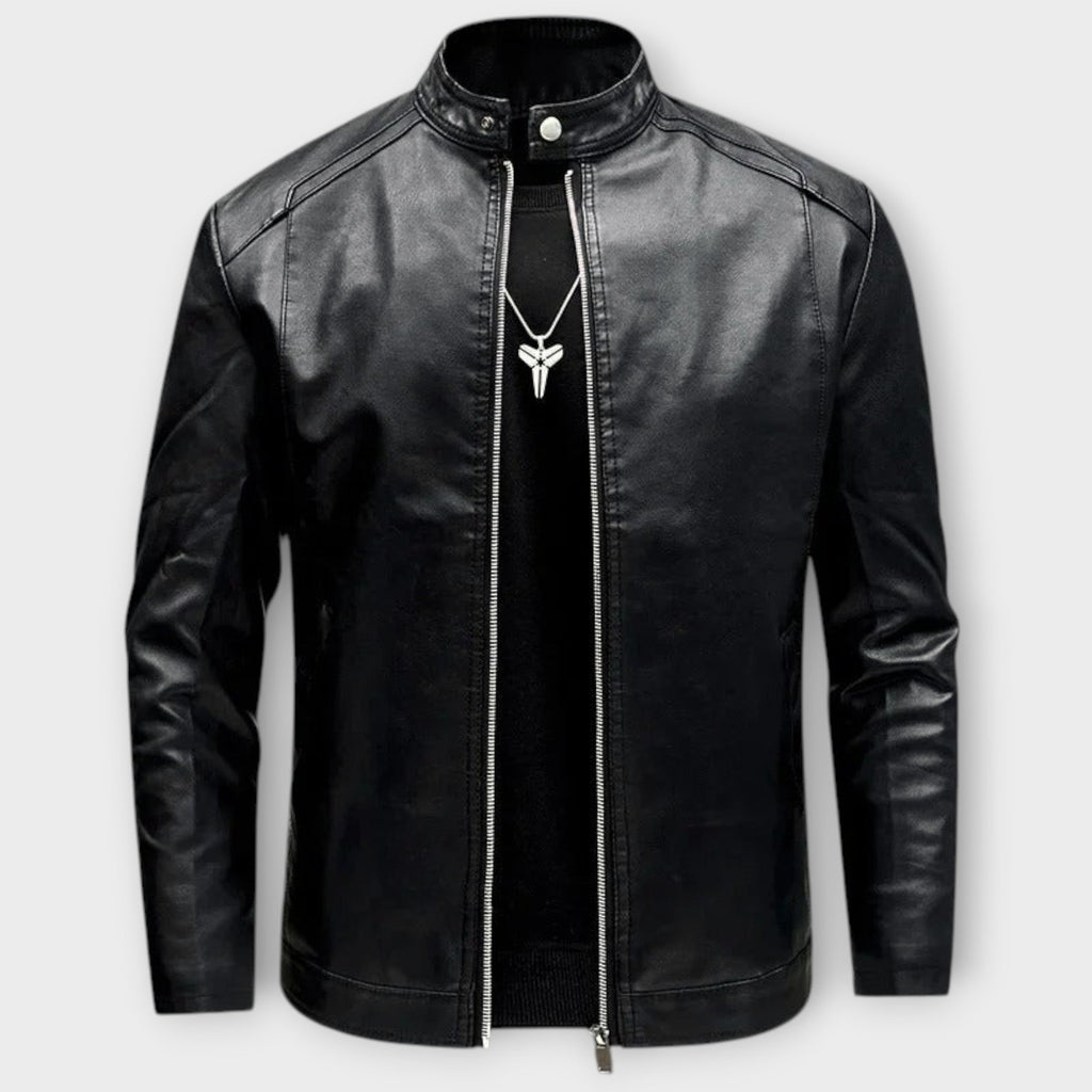 Veste biker effet cuir lisse