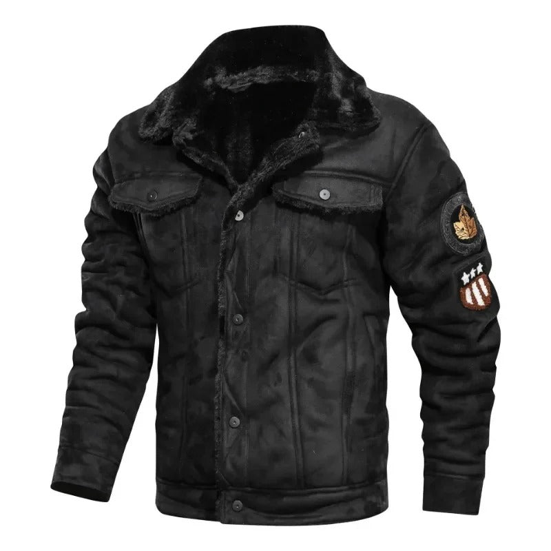 Veste effet cuir doublée façon polaire