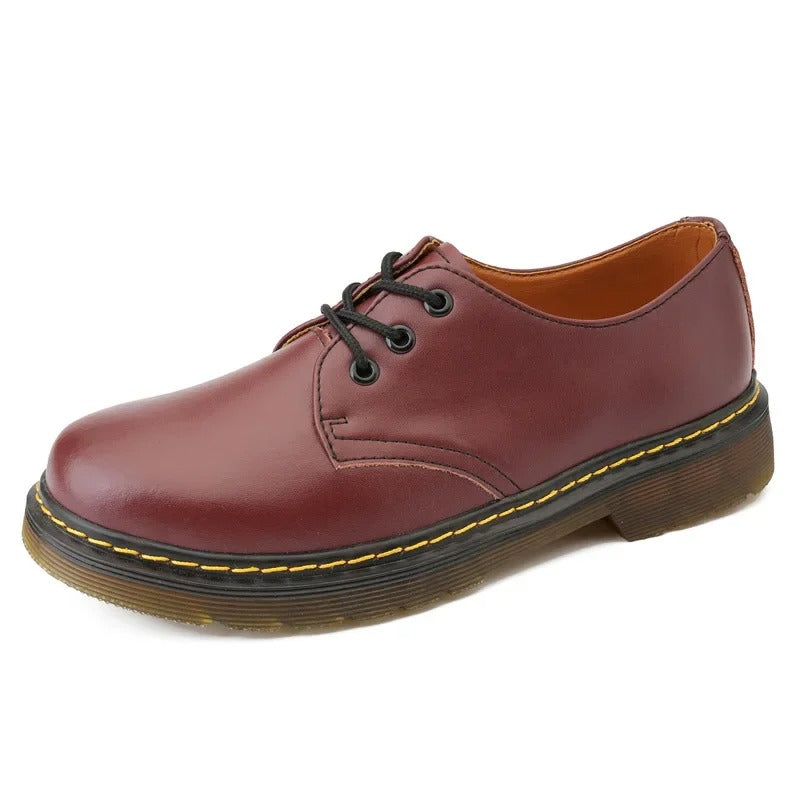 Derbies aspect cuir à surpiqûres contrastées
