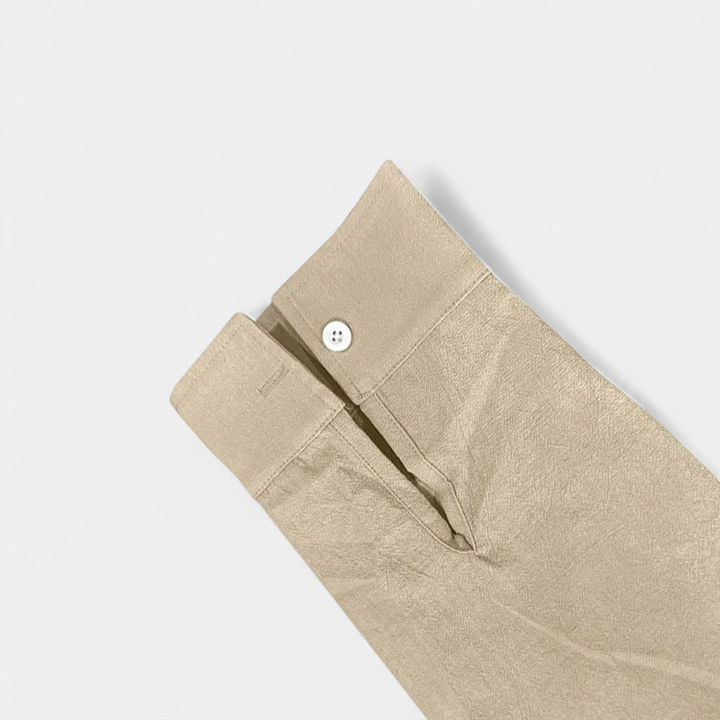 Chemise à col montant style utilitaire coupe droite manches longues homme – Figeac