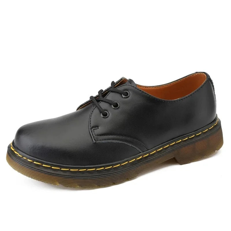 Derbies aspect cuir à surpiqûres contrastées