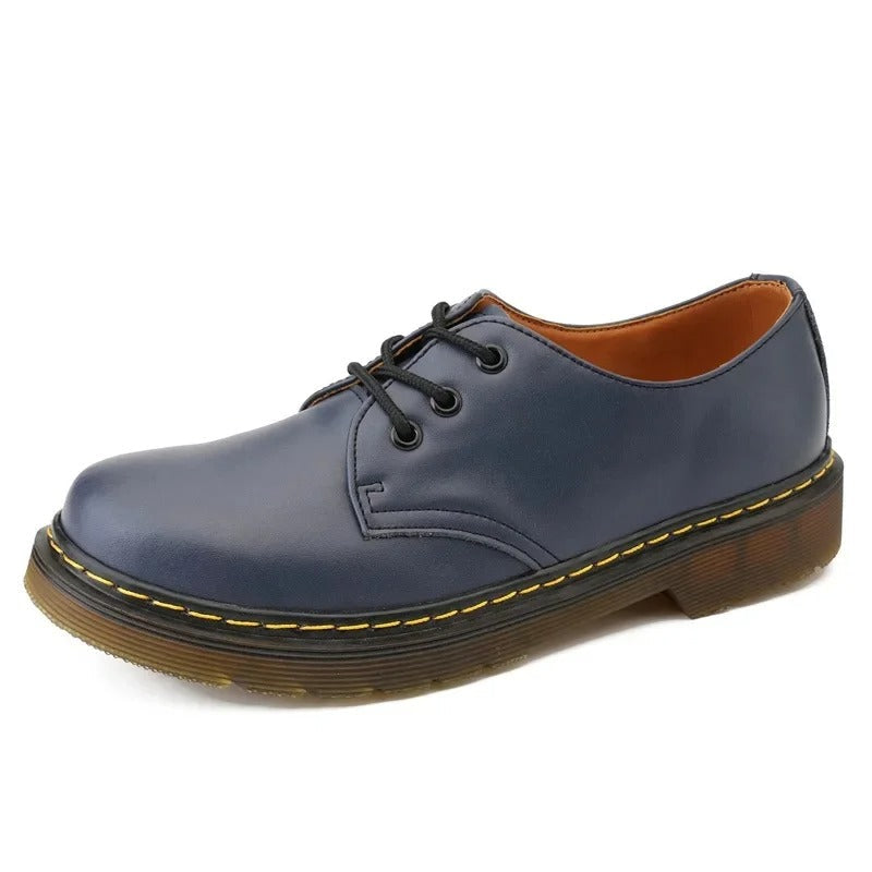Derbies aspect cuir à surpiqûres contrastées