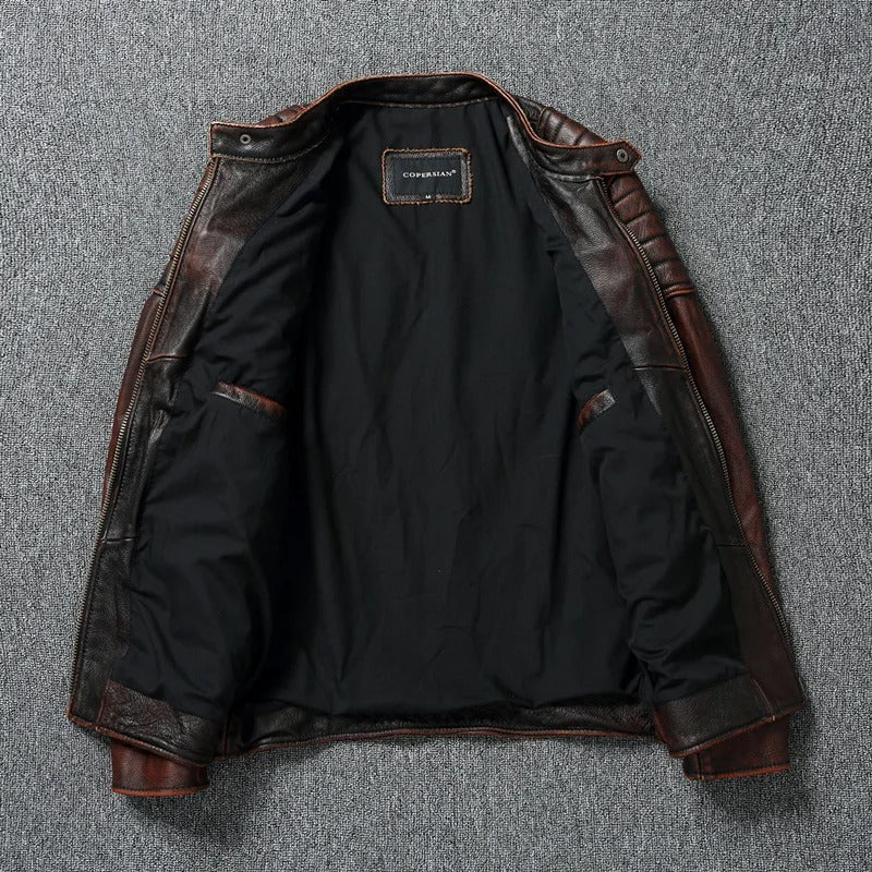 Veste effet cuir esprit vintage