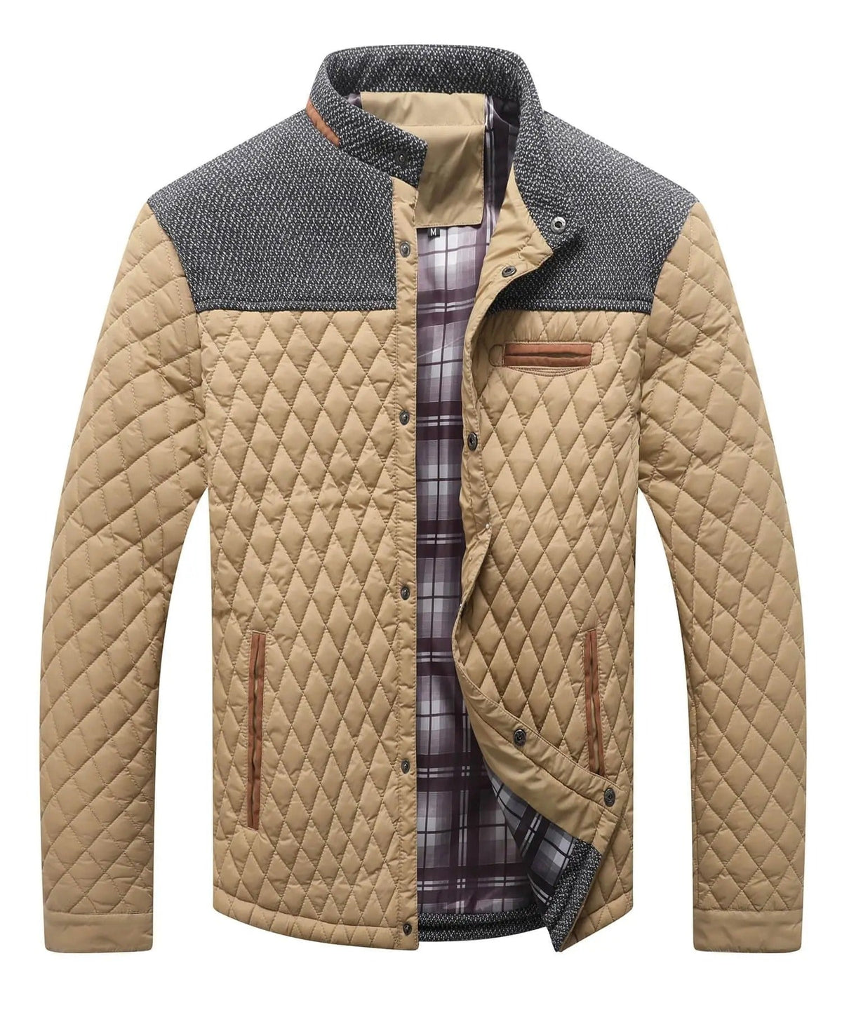 Veste matelassée en losanges col contrasté