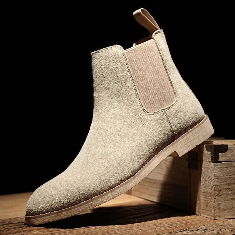 Bottines aspect daim à élastiques latéraux