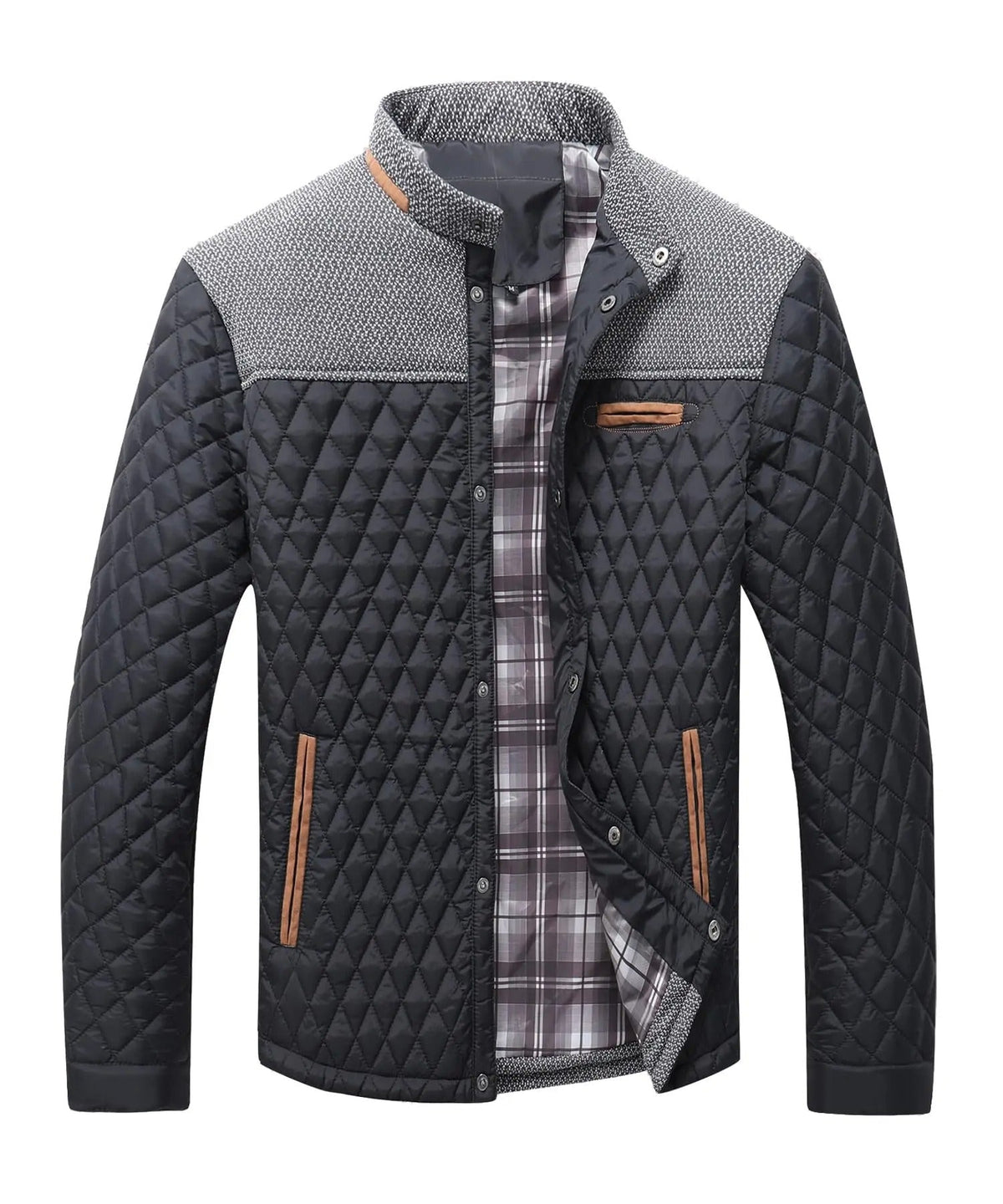 Veste matelassée en losanges col contrasté