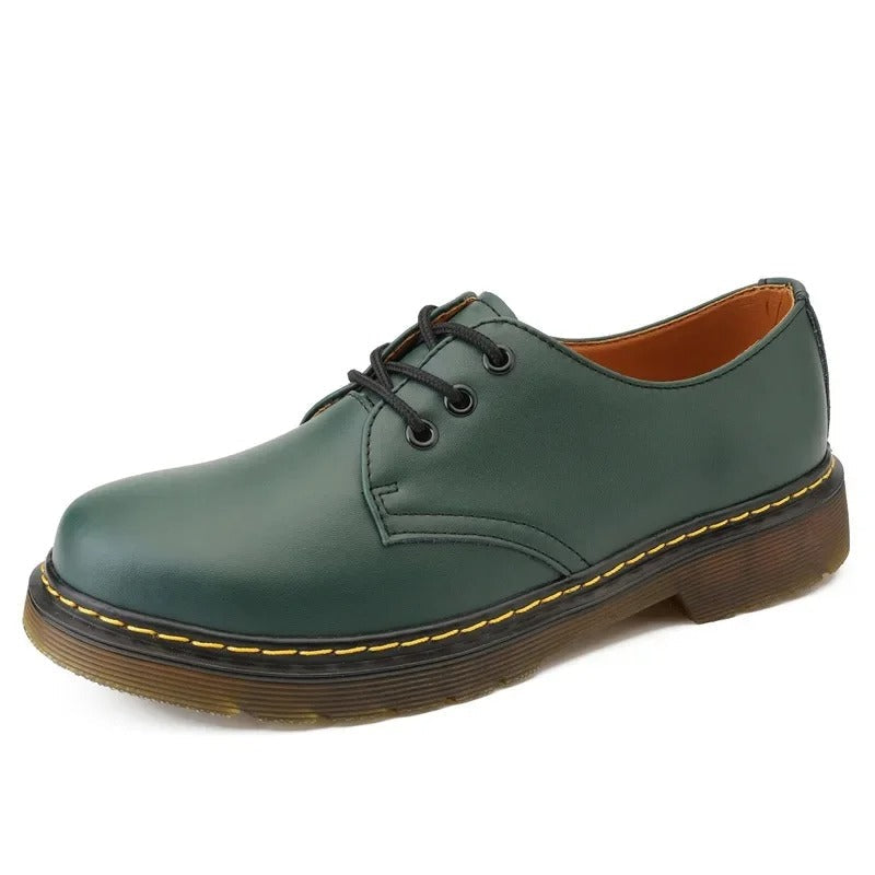 Derbies aspect cuir à surpiqûres contrastées
