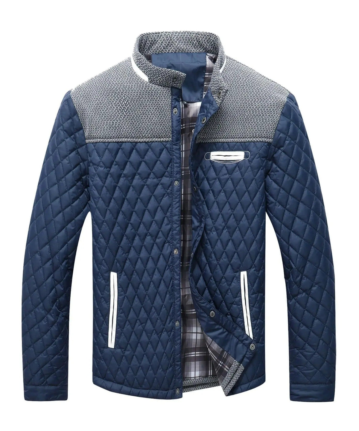 Veste matelassée en losanges col contrasté