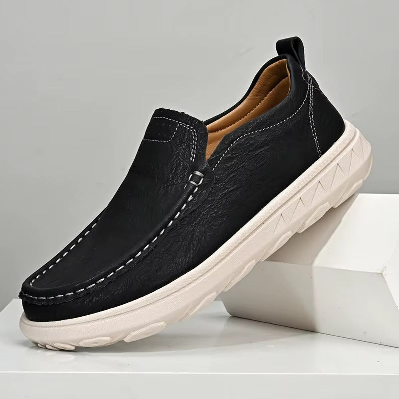 Mocassins à enfiler aspect grainé