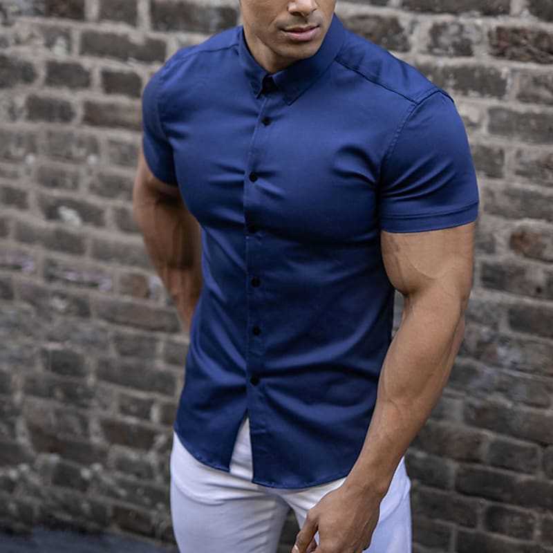 Chemise slim boutonnée manches courtes pour le quotidien homme – Gap