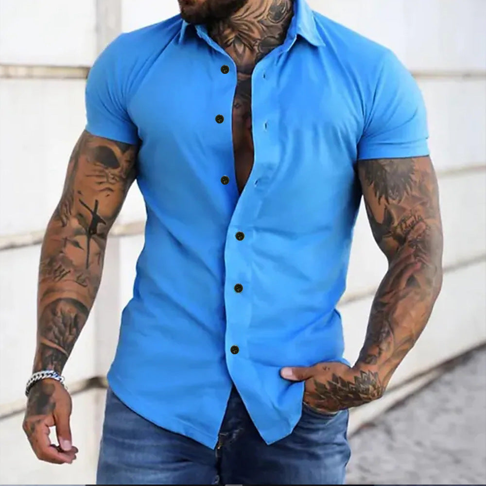 Chemise slim boutonnée manches courtes pour le quotidien homme – Gap