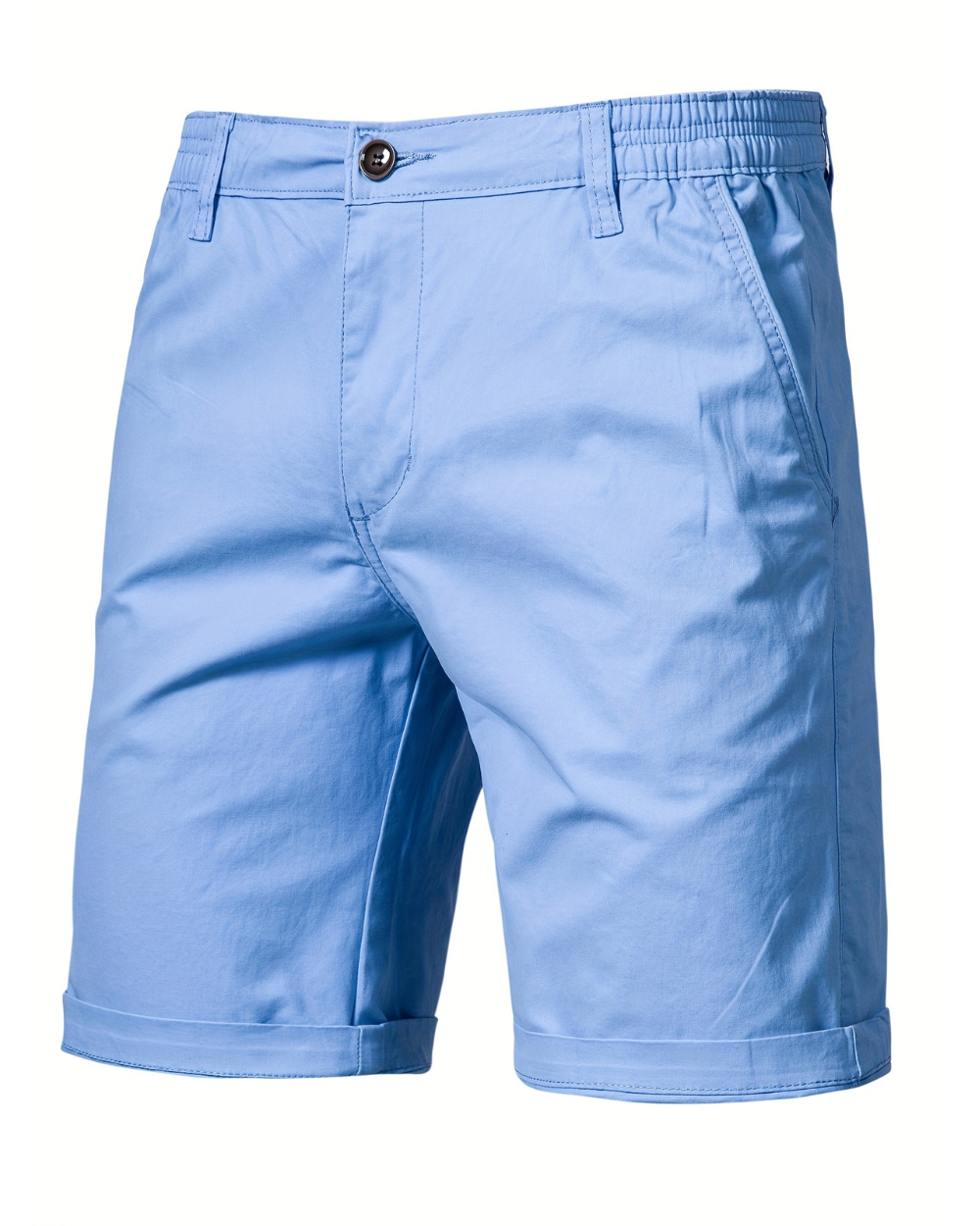 Short uni en toile ajusté