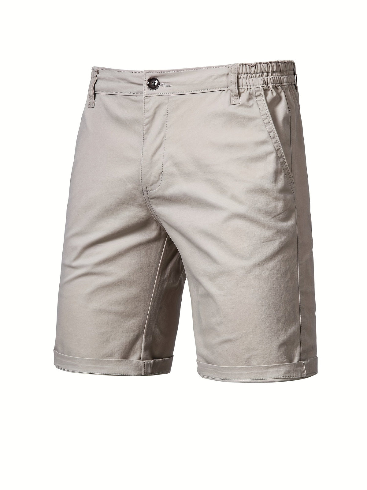 Short uni en toile ajusté