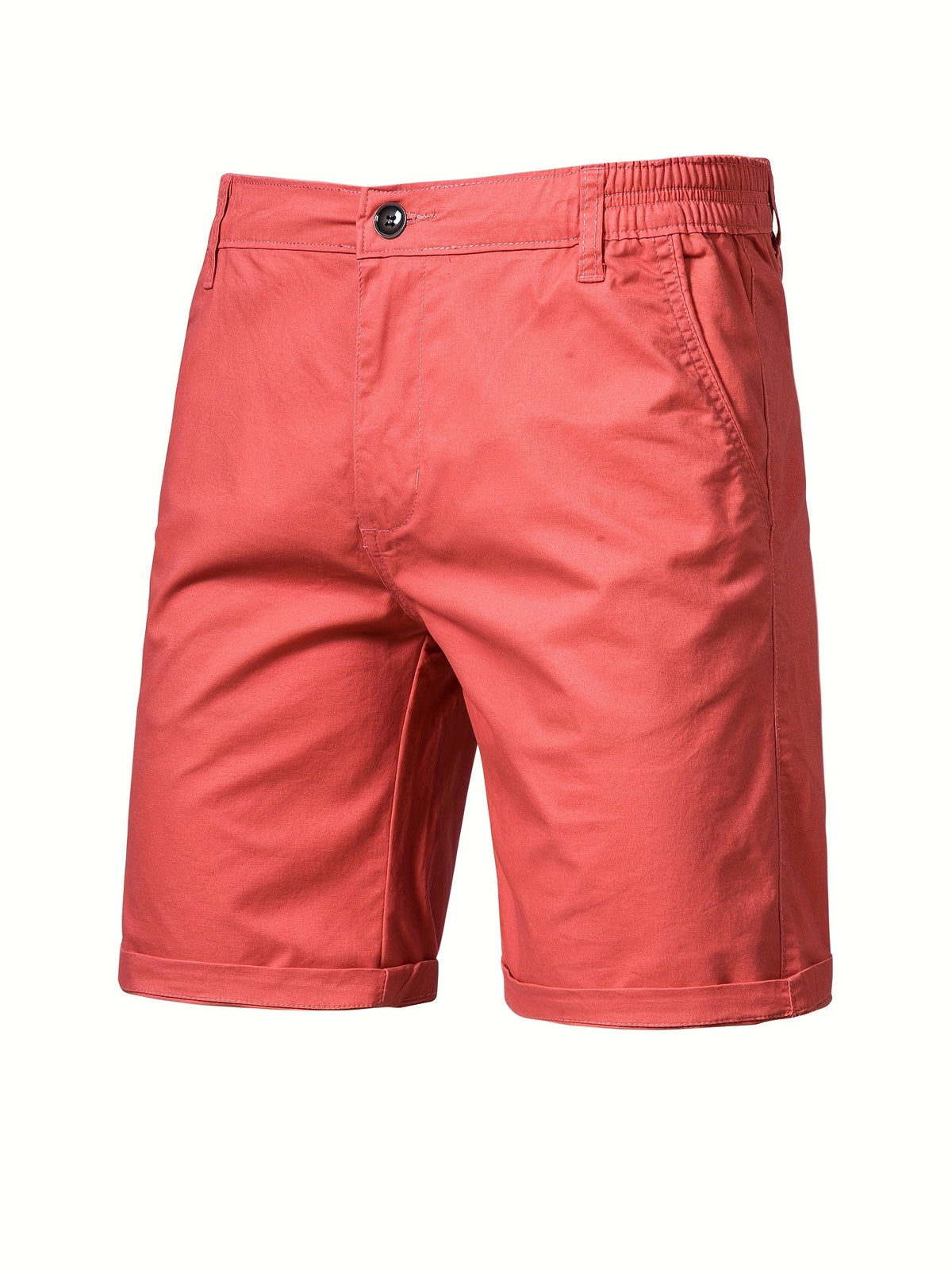 Short uni en toile ajusté
