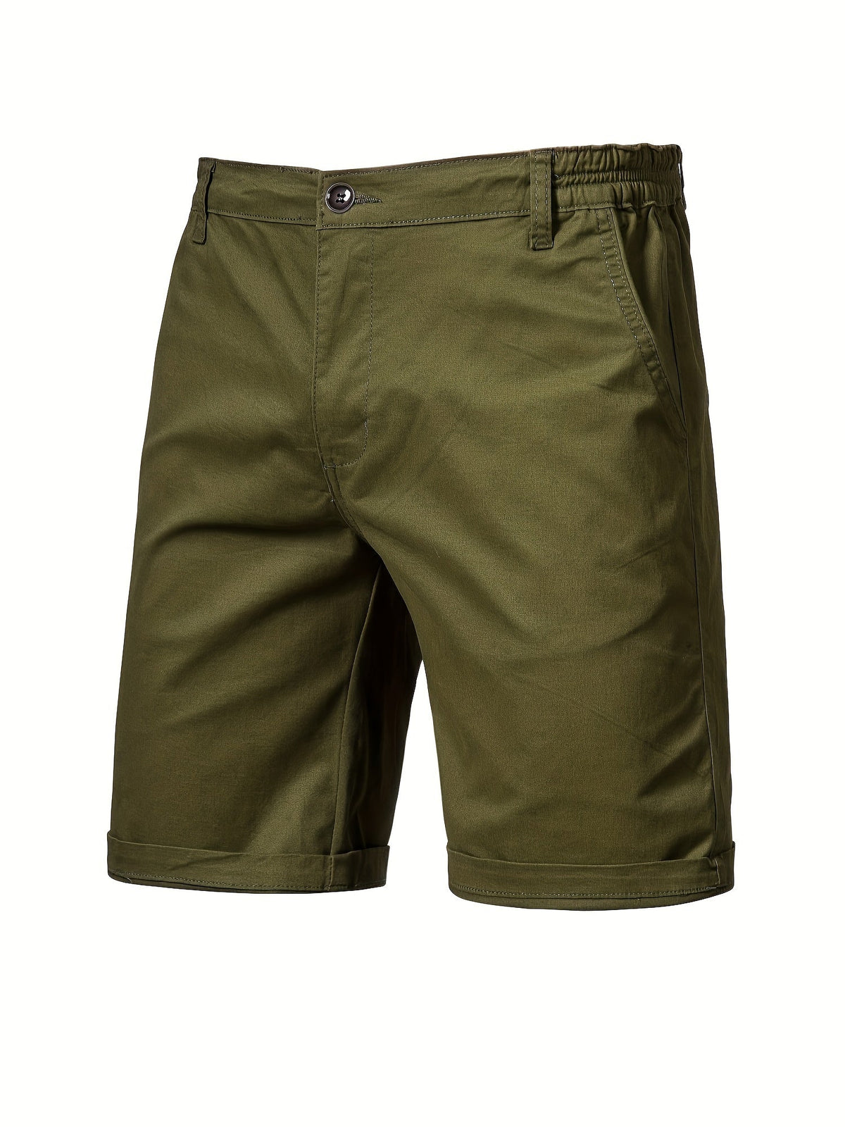 Short uni en toile ajusté