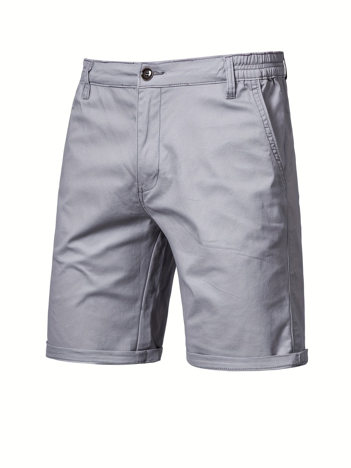 Short uni en toile ajusté
