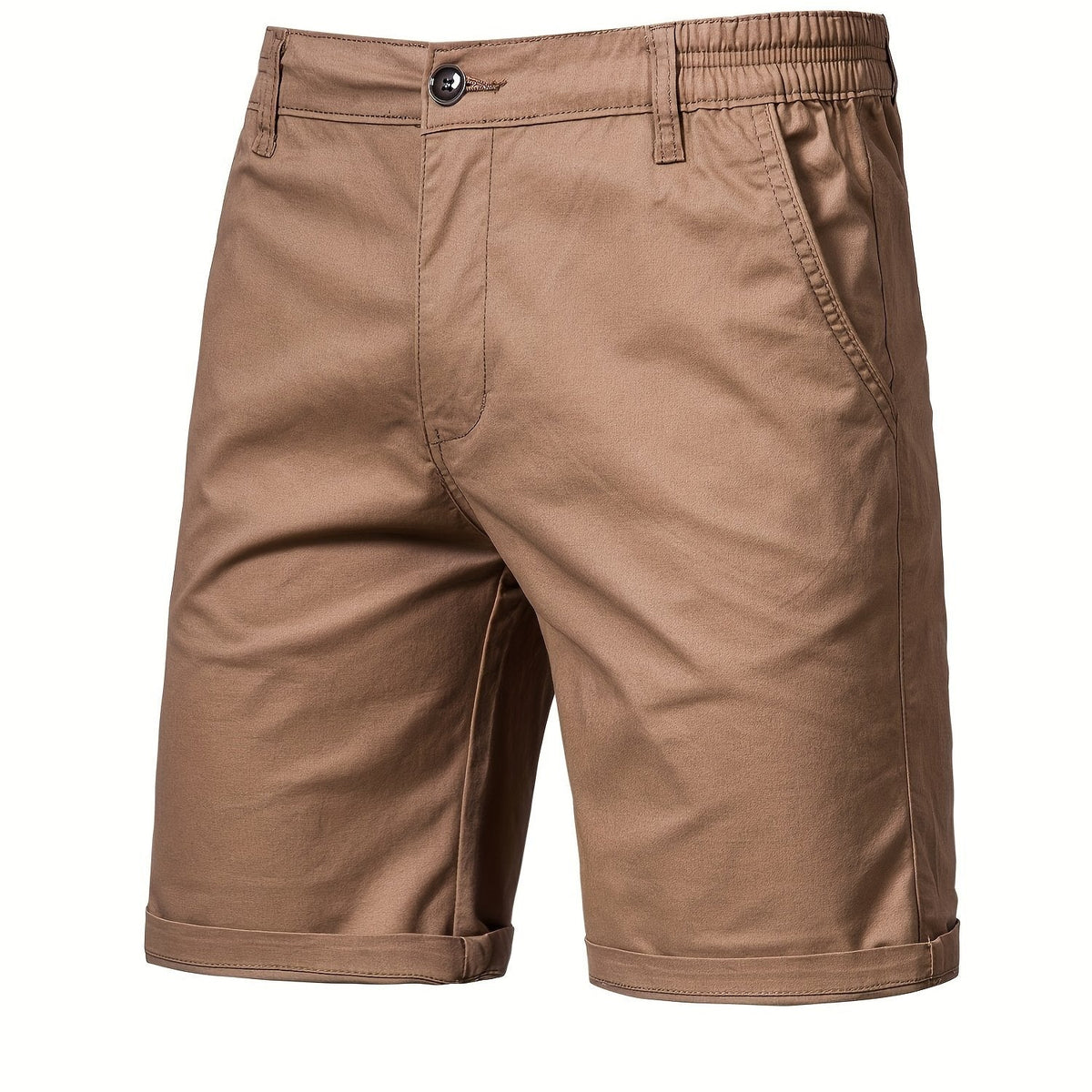 Short uni en toile ajusté