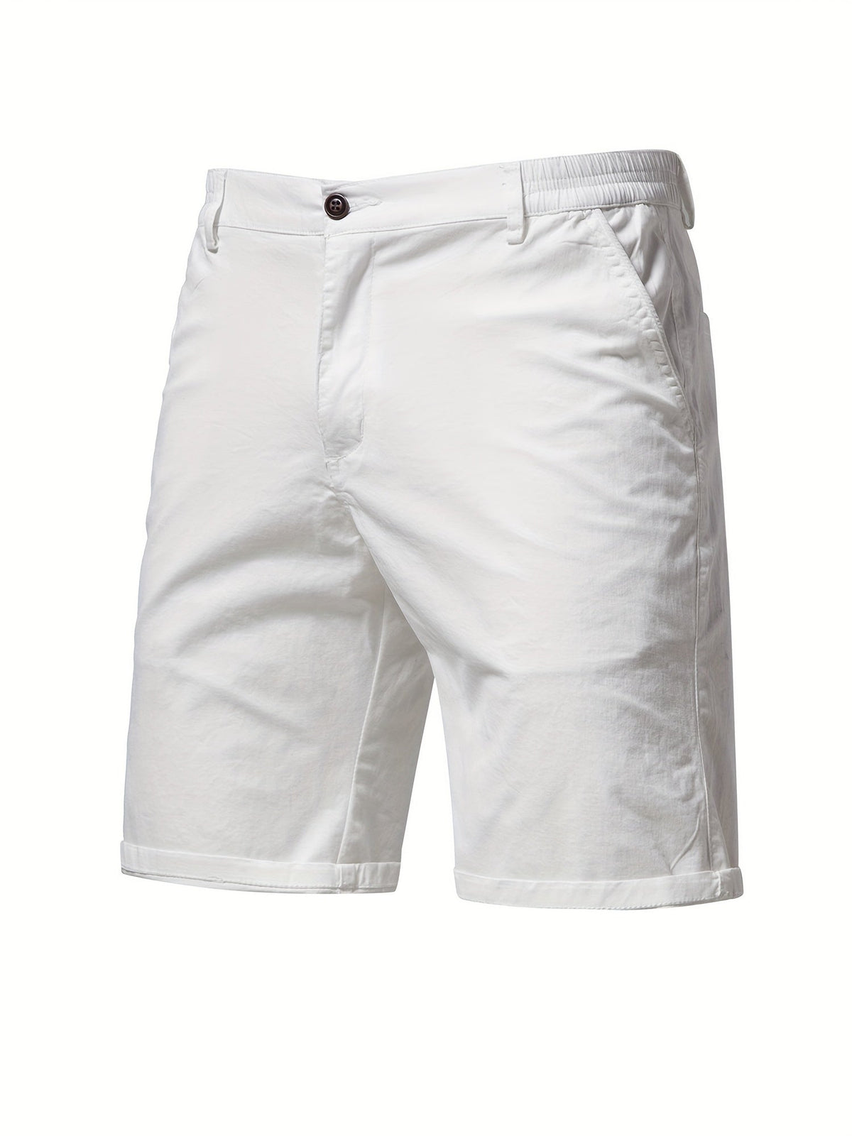 Short uni en toile ajusté