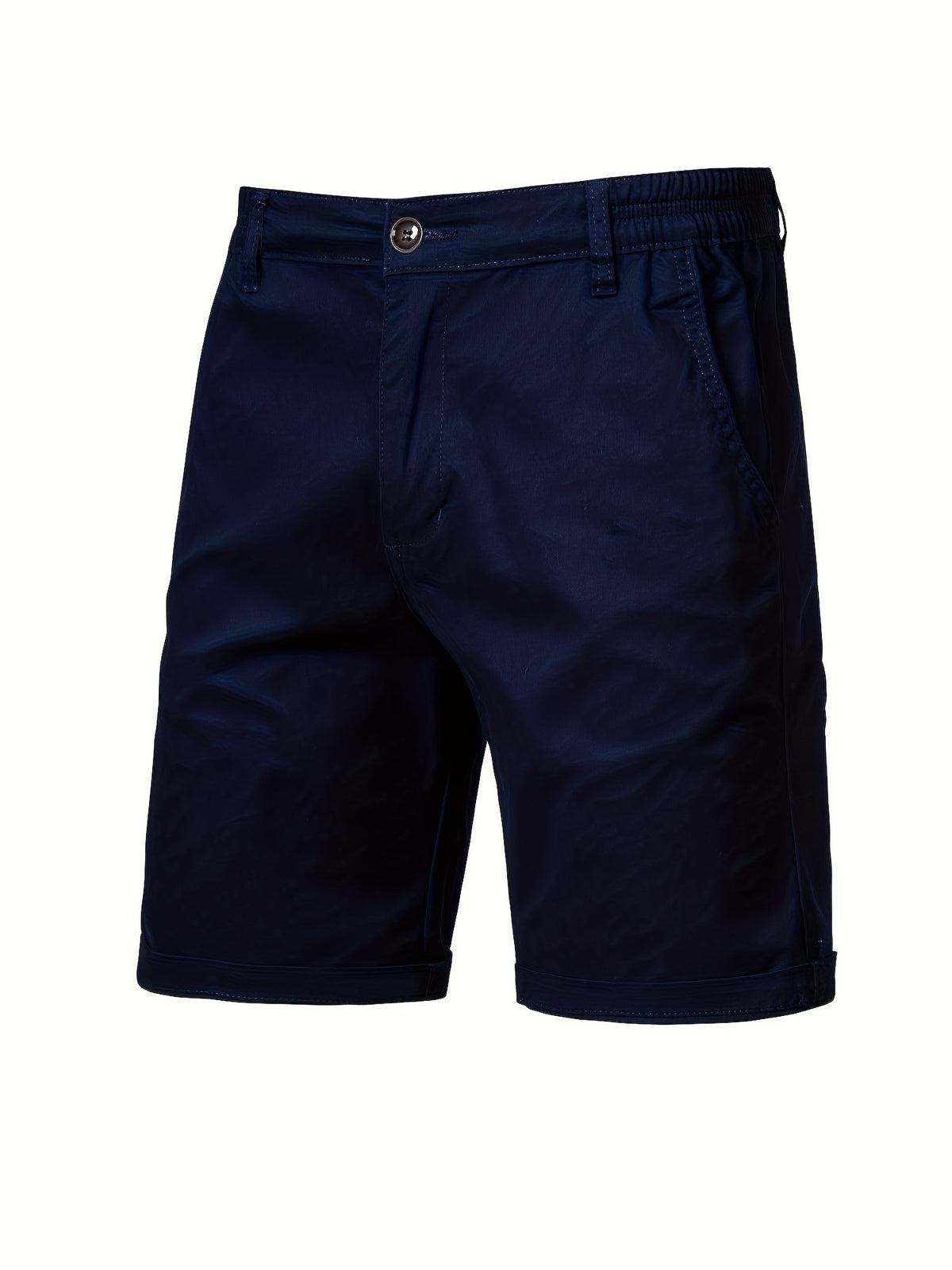 Short uni en toile ajusté