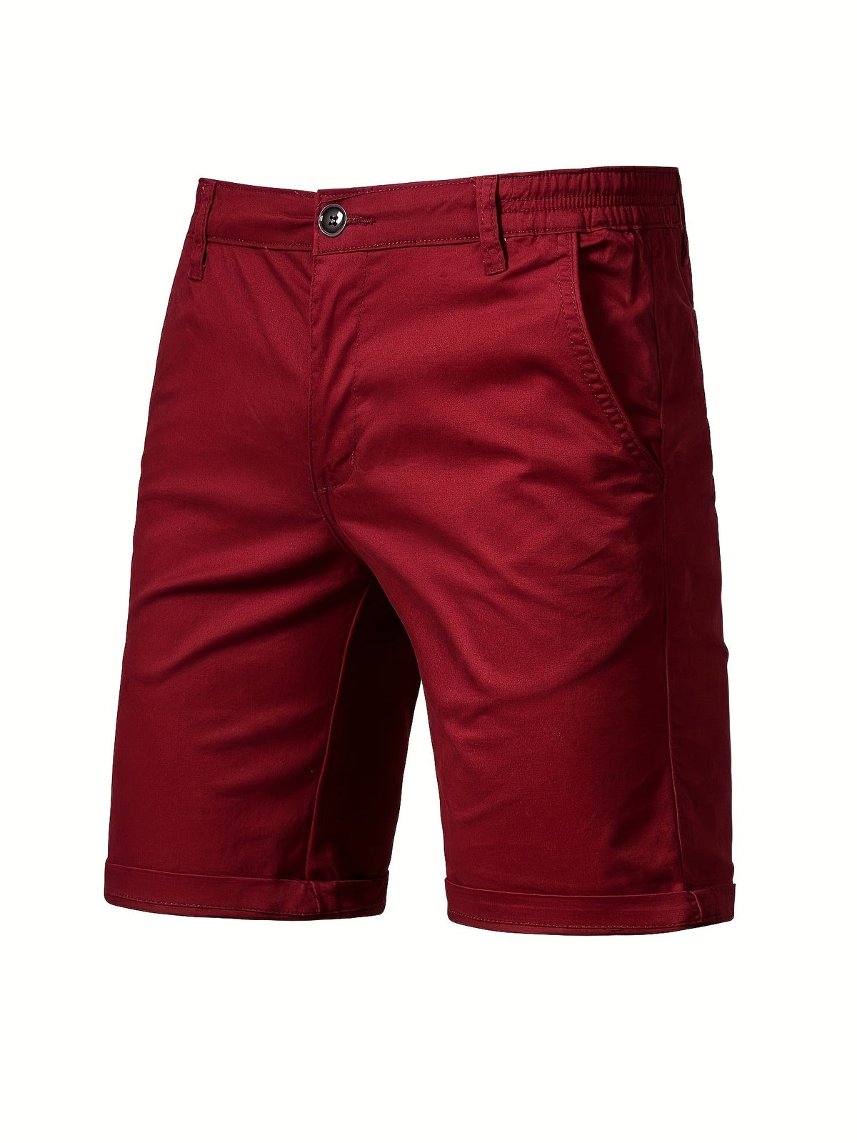 Short uni en toile ajusté