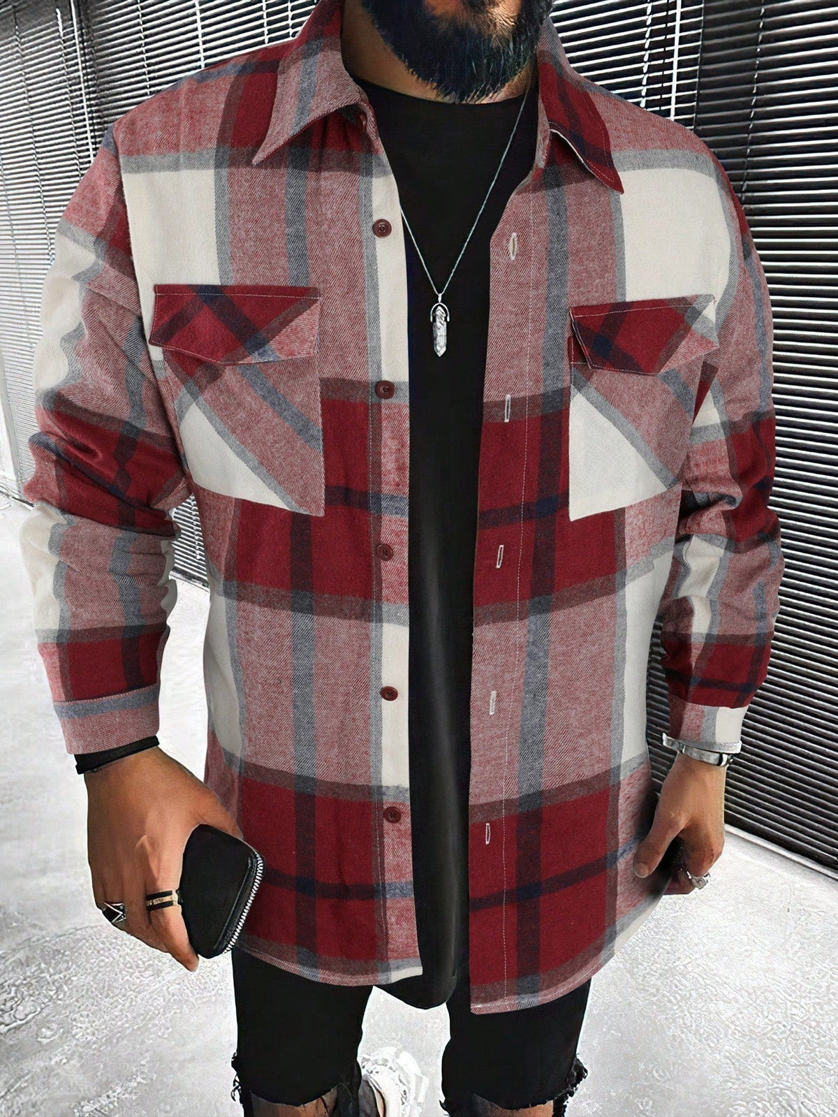 Chemise à carreaux oversize style écossais coupe décontractée homme – Lalinde