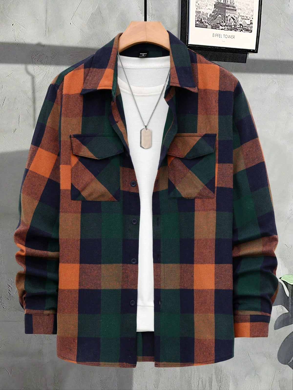 Chemise à carreaux oversize style écossais coupe décontractée homme – Lalinde