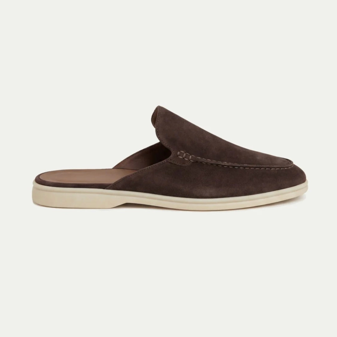 Mules à enfiler en simili cuir surpiqué au style intemporel homme – Varenne