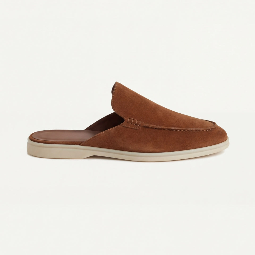 Mules à enfiler en simili cuir surpiqué au style intemporel homme – Varenne