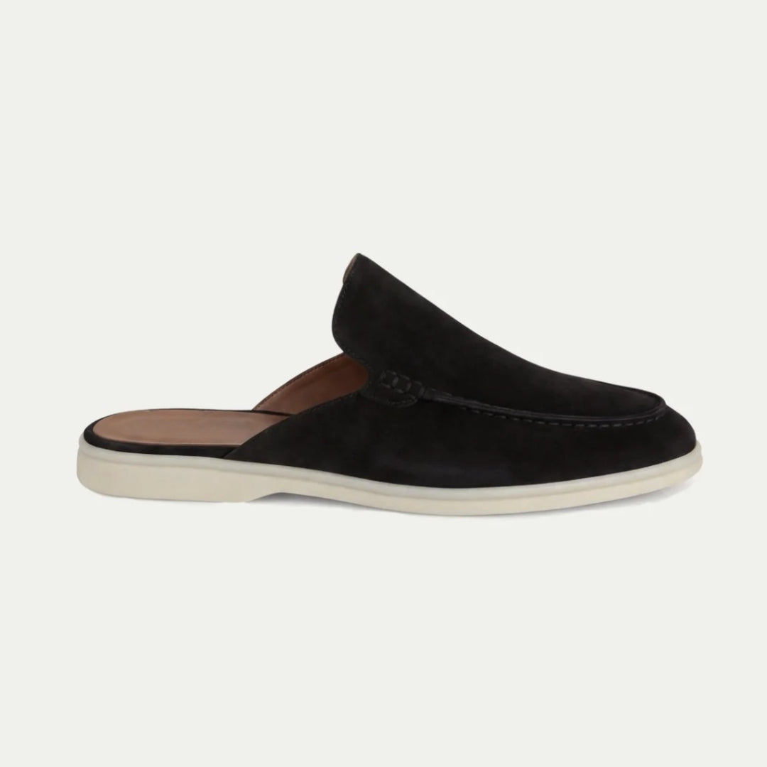 Mules à enfiler en simili cuir surpiqué au style intemporel homme – Varenne