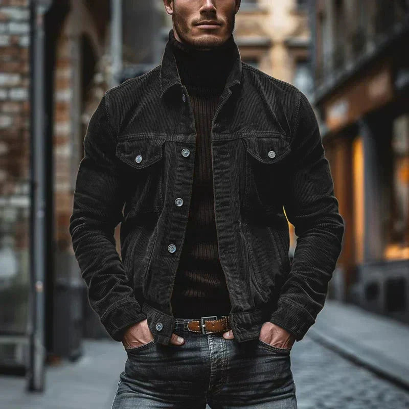 Veste en velours côtelé boutonnée