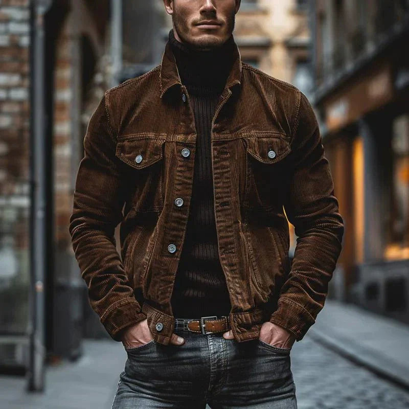 Veste en velours côtelé boutonnée