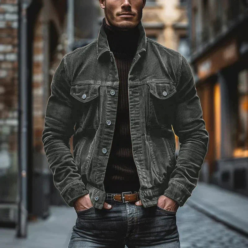 Veste en velours côtelé boutonnée