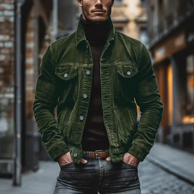 Veste en velours côtelé boutonnée