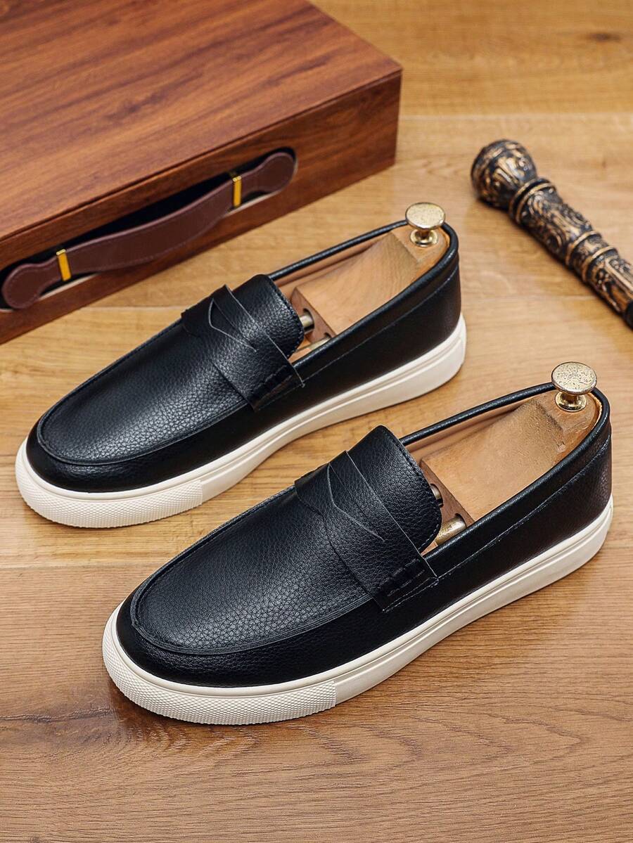 Mocassins à bride classique bout arrondi semelle épaisse contrastée homme – Chausey