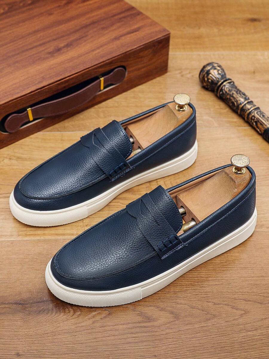Mocassins à bride classique bout arrondi semelle épaisse contrastée homme – Chausey