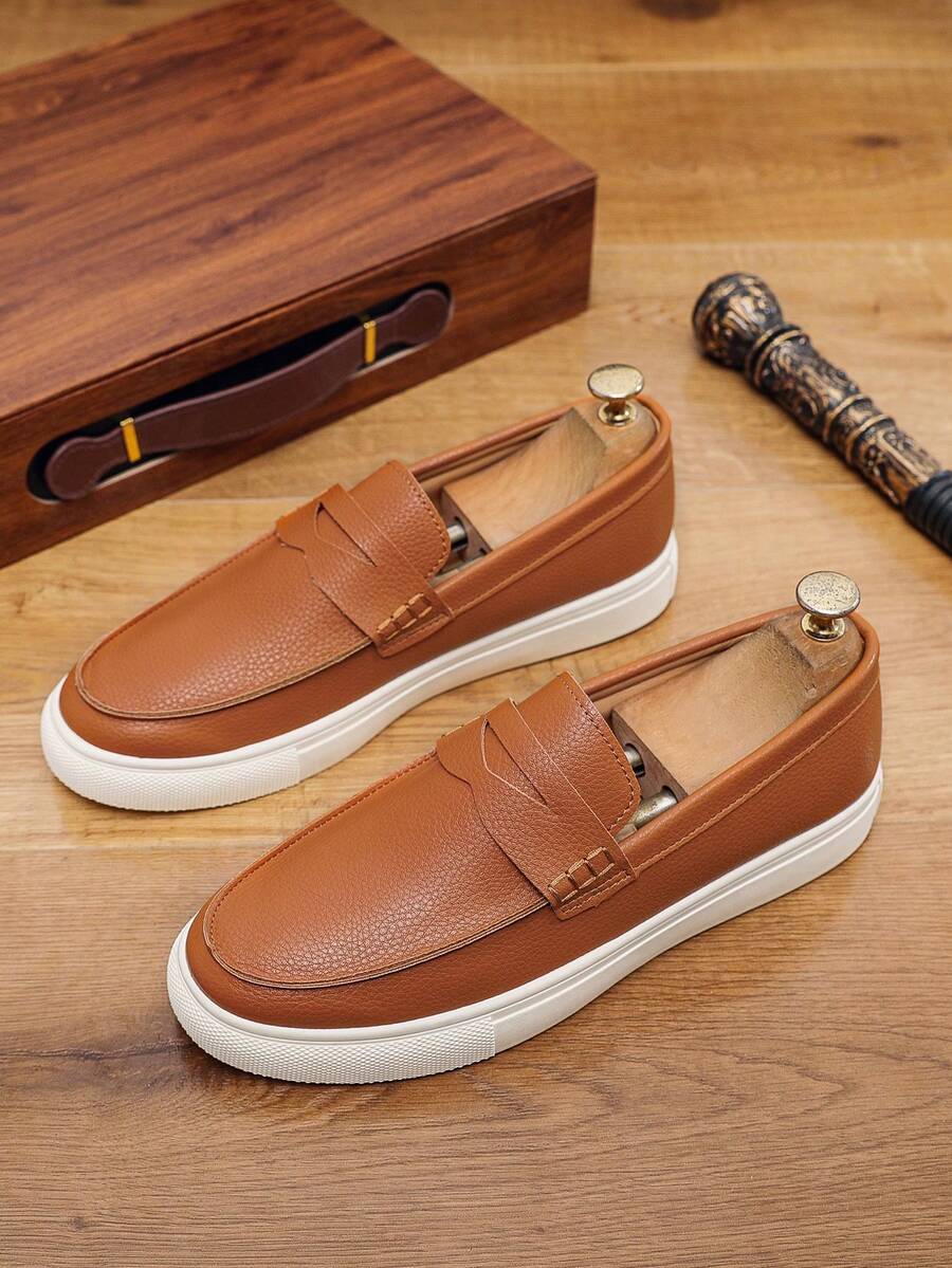 Mocassins à bride classique bout arrondi semelle épaisse contrastée homme – Chausey