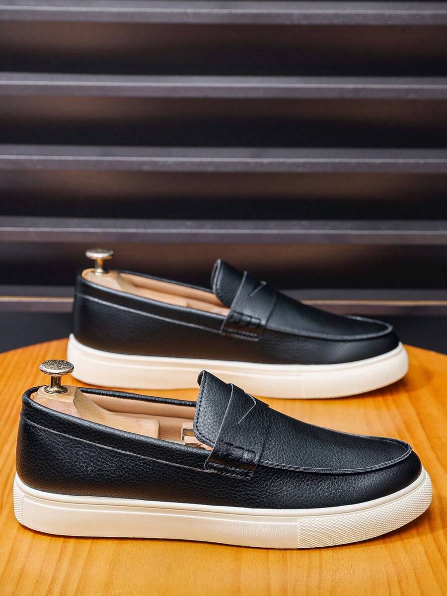Mocassins à bride classique bout arrondi semelle épaisse contrastée homme – Chausey