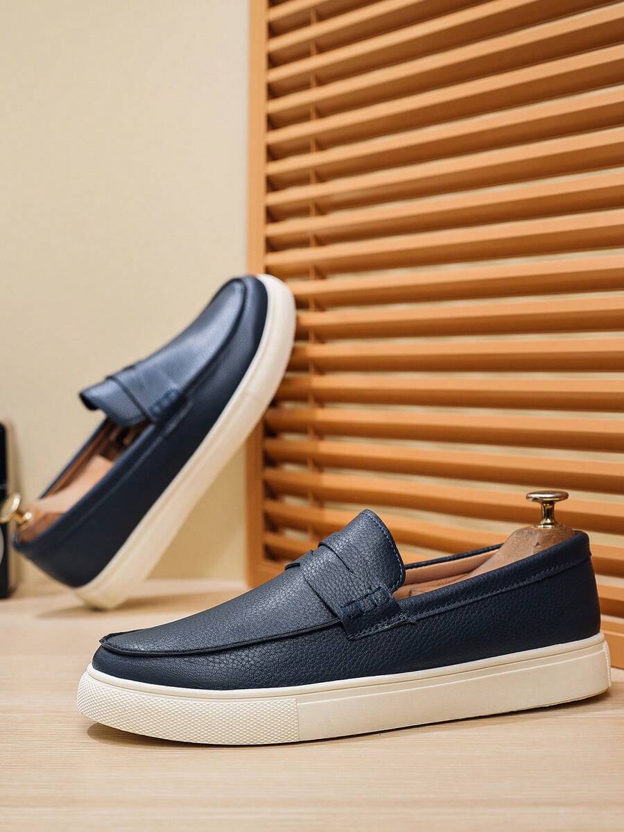 Mocassins à bride classique bout arrondi semelle épaisse contrastée homme – Chausey