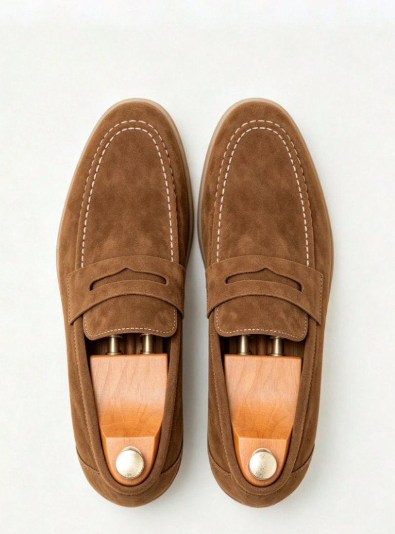 Mocassins à enfiler empeigne unie et bride décorative homme – Montaigne