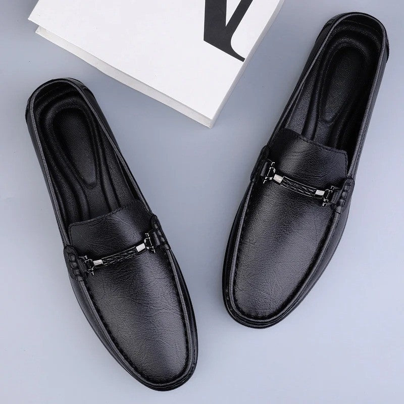 Mocassins classiques à enfiler détail métallique bout mocassin épuré homme – Ludon