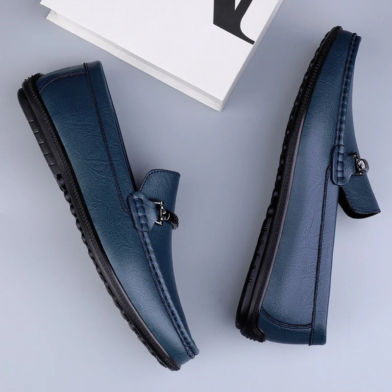 Mocassins classiques à enfiler détail métallique bout mocassin épuré homme – Ludon