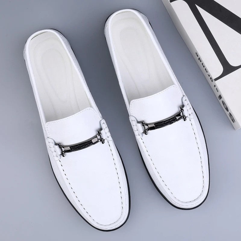 Mocassins classiques à enfiler détail métallique bout mocassin épuré homme – Ludon