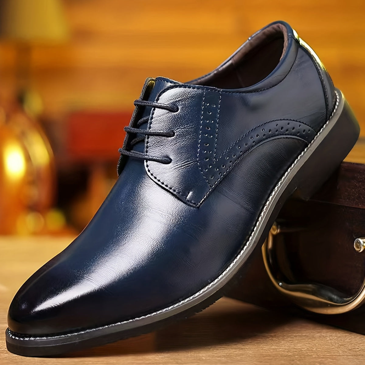Mocassins à lacets bout allongé empeigne lisse allure sobre homme – Gennes