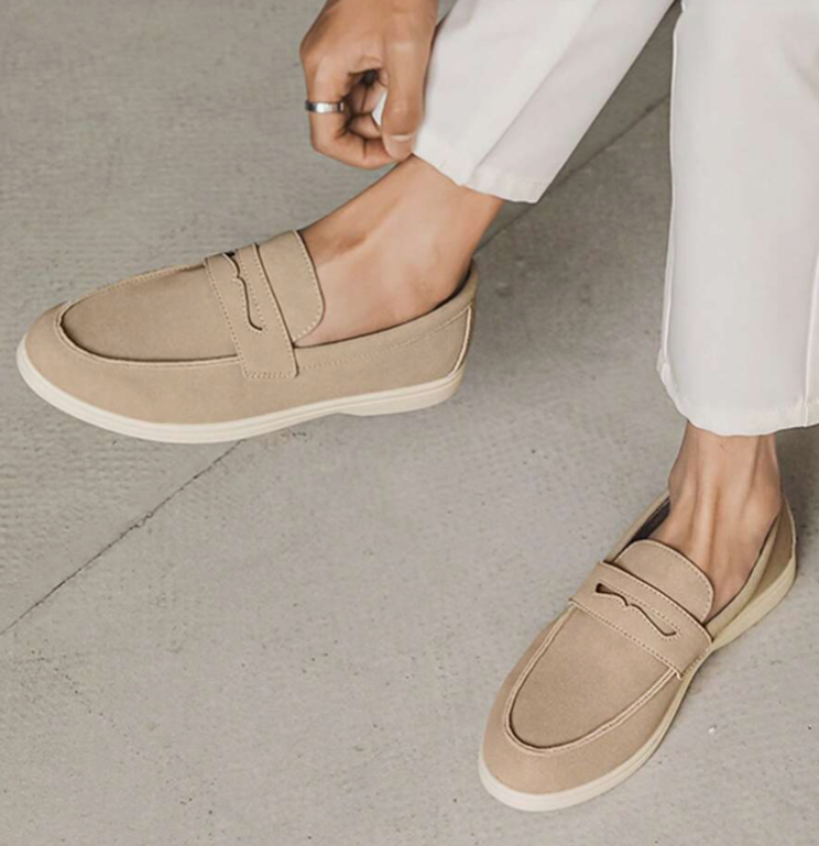 Mocassins à plateau cousu bandeau décoratif semelle fine homme – Locmariaquer