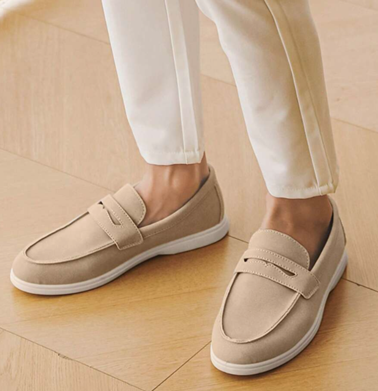 Mocassins à plateau cousu bandeau décoratif semelle fine homme – Locmariaquer