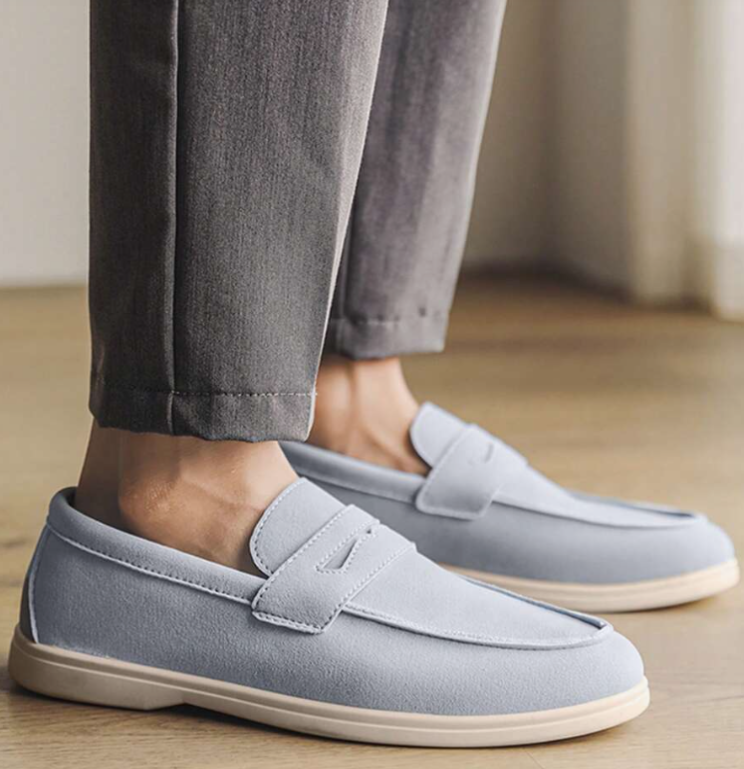 Mocassins à plateau cousu bandeau décoratif semelle fine homme – Locmariaquer