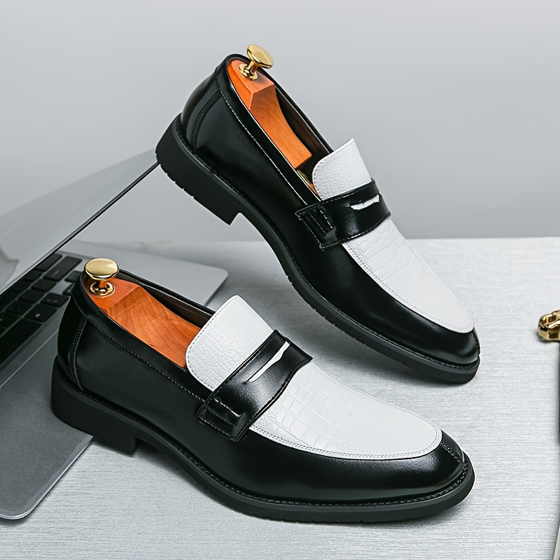 Mocassins bicolores empeigne texturée bride décorative homme – Semur