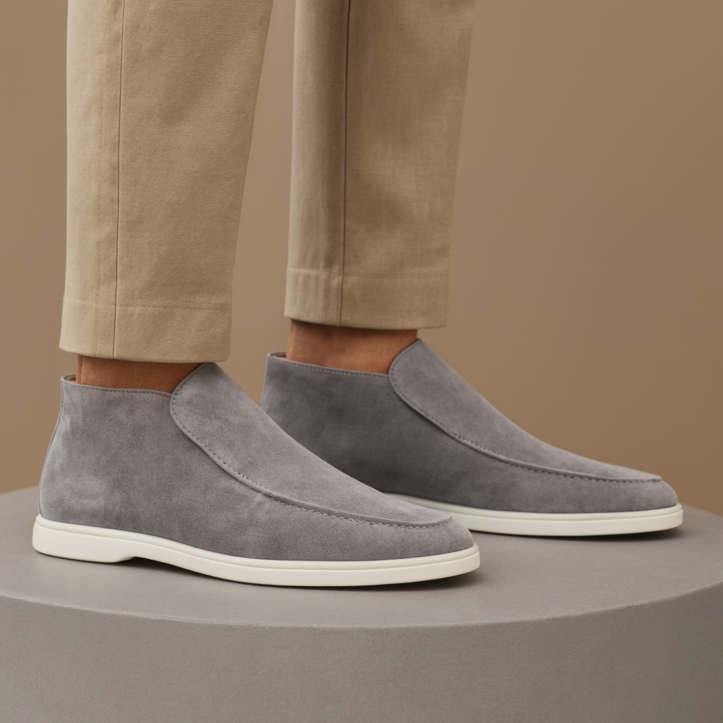 Mocassins montants à enfiler bout arrondi coutures apparentes semelle basse homme – Orthez