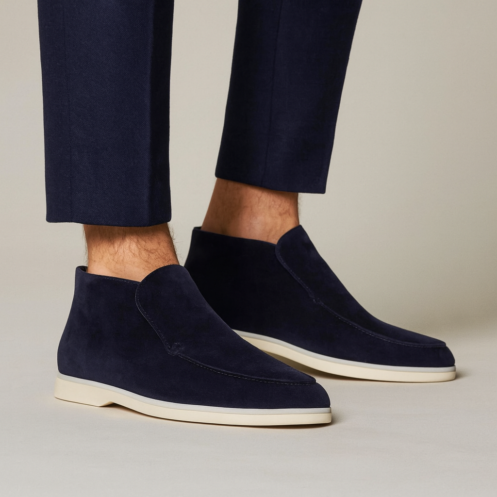 Mocassins montants à enfiler bout arrondi coutures apparentes semelle basse homme – Orthez